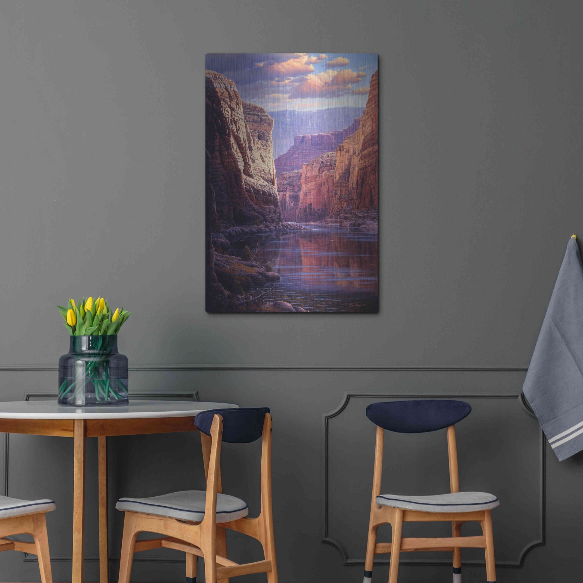 Luxe Metal Art 'River Through The Past' by R. Hed, Metal Wall Art,24x36