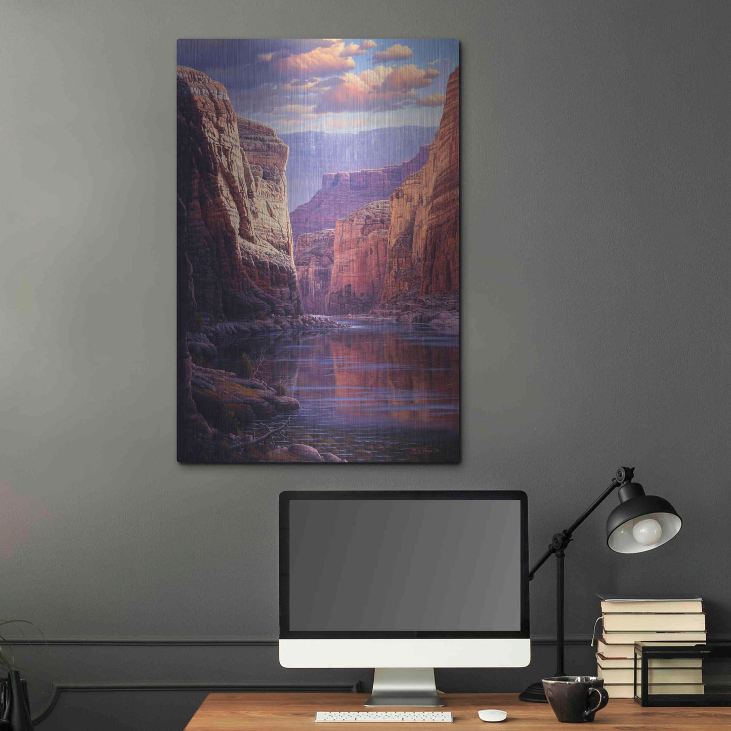 Luxe Metal Art 'River Through The Past' by R. Hed, Metal Wall Art,24x36