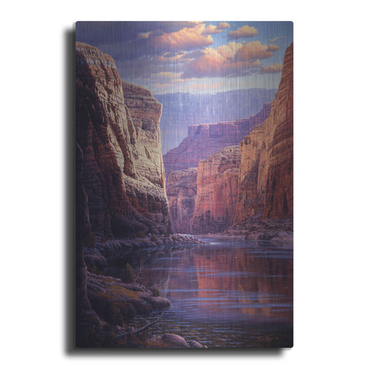 Luxe Metal Art 'River Through The Past' by R. Hed, Metal Wall Art