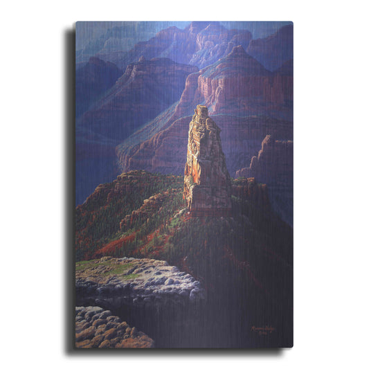 Luxe Metal Art 'The Guardian Mountain' by R. Hed, Metal Wall Art