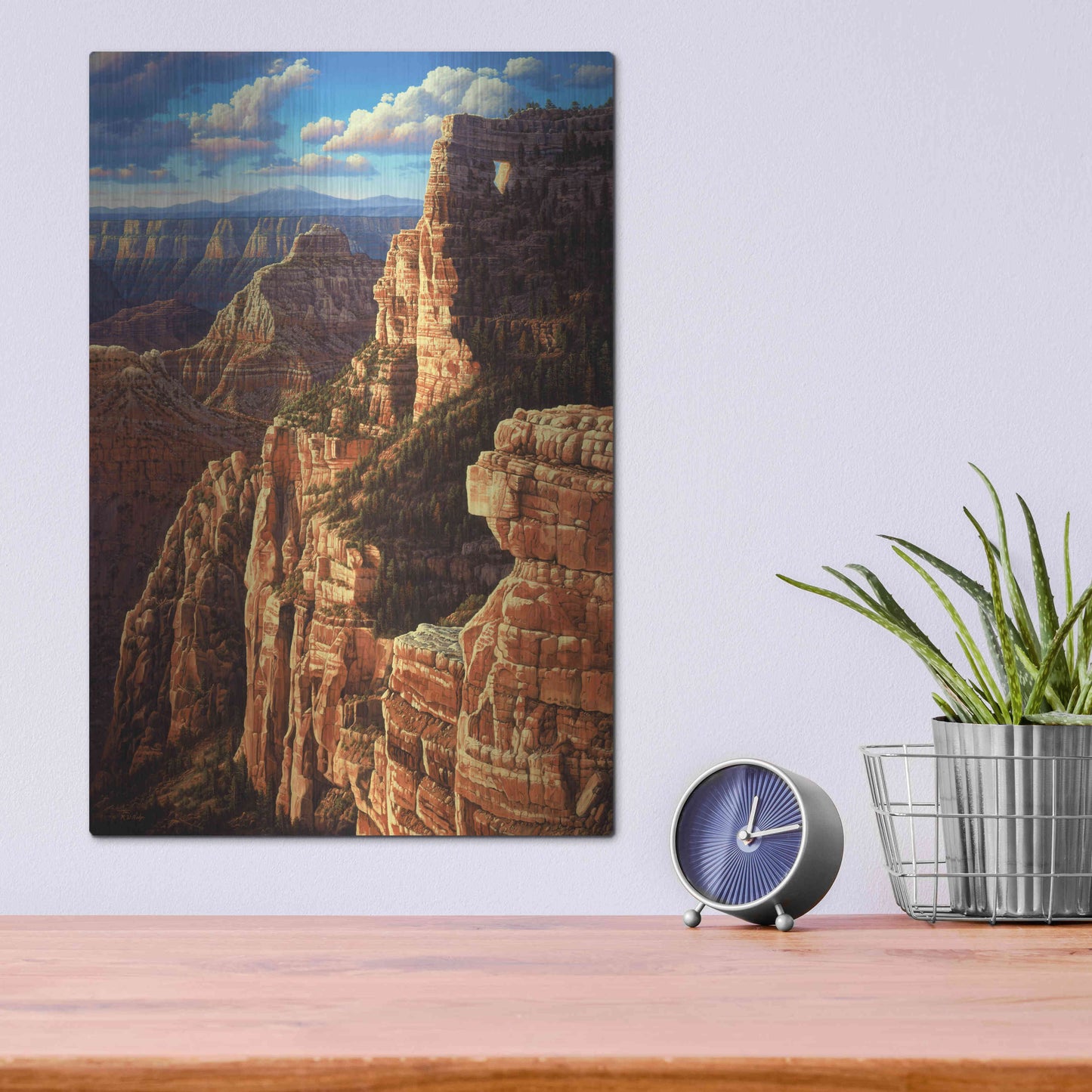 Luxe Metal Art 'Window To Heaven' by R. Hed, Metal Wall Art,12x16