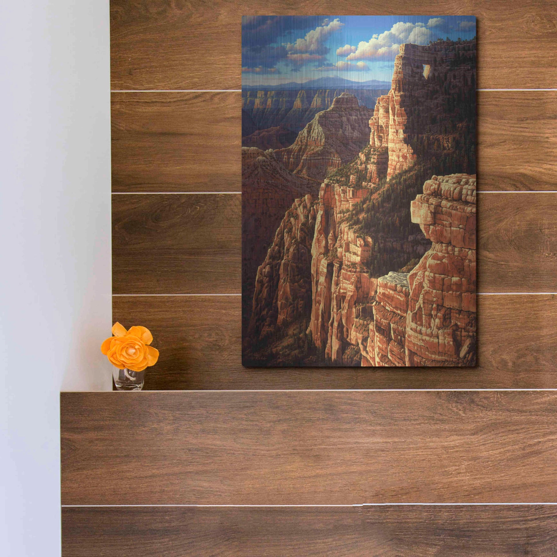 Luxe Metal Art 'Window To Heaven' by R. Hed, Metal Wall Art,12x16