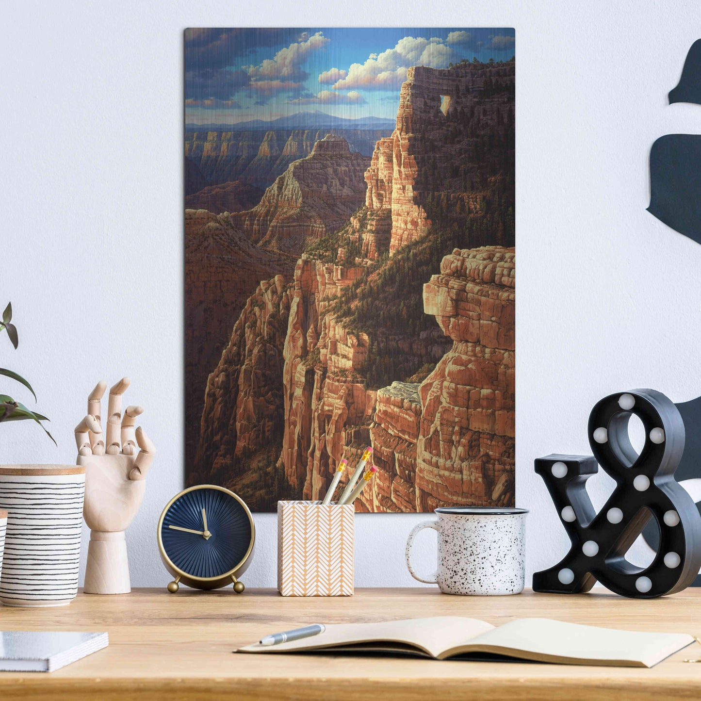 Luxe Metal Art 'Window To Heaven' by R. Hed, Metal Wall Art,12x16