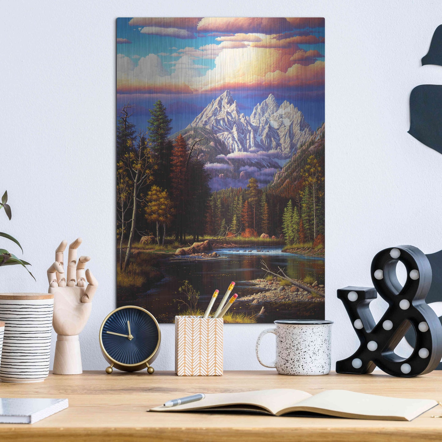 Luxe Metal Art 'Perfect Harmony' by R. Hed, Metal Wall Art,12x16