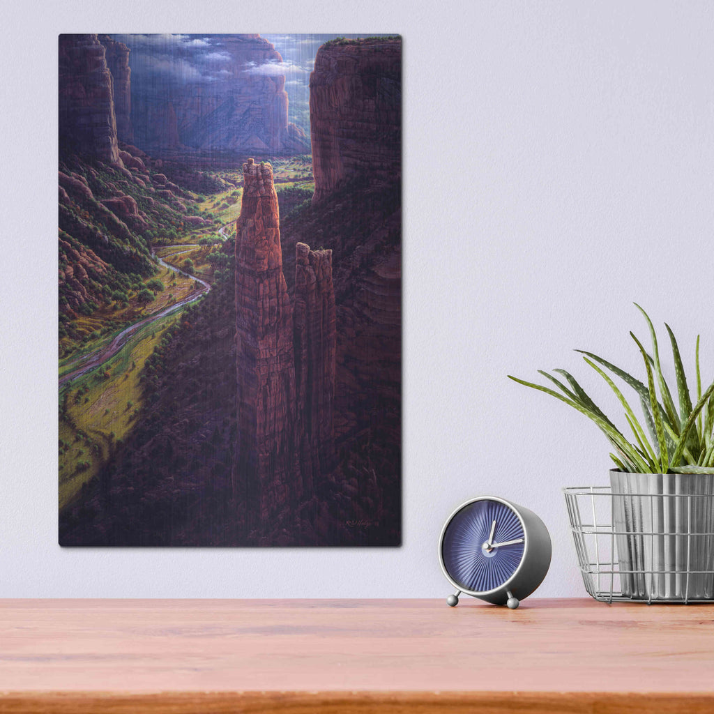 Luxe Metal Art 'Chasm Of Dreams' by R. Hed, Metal Wall Art,12x16