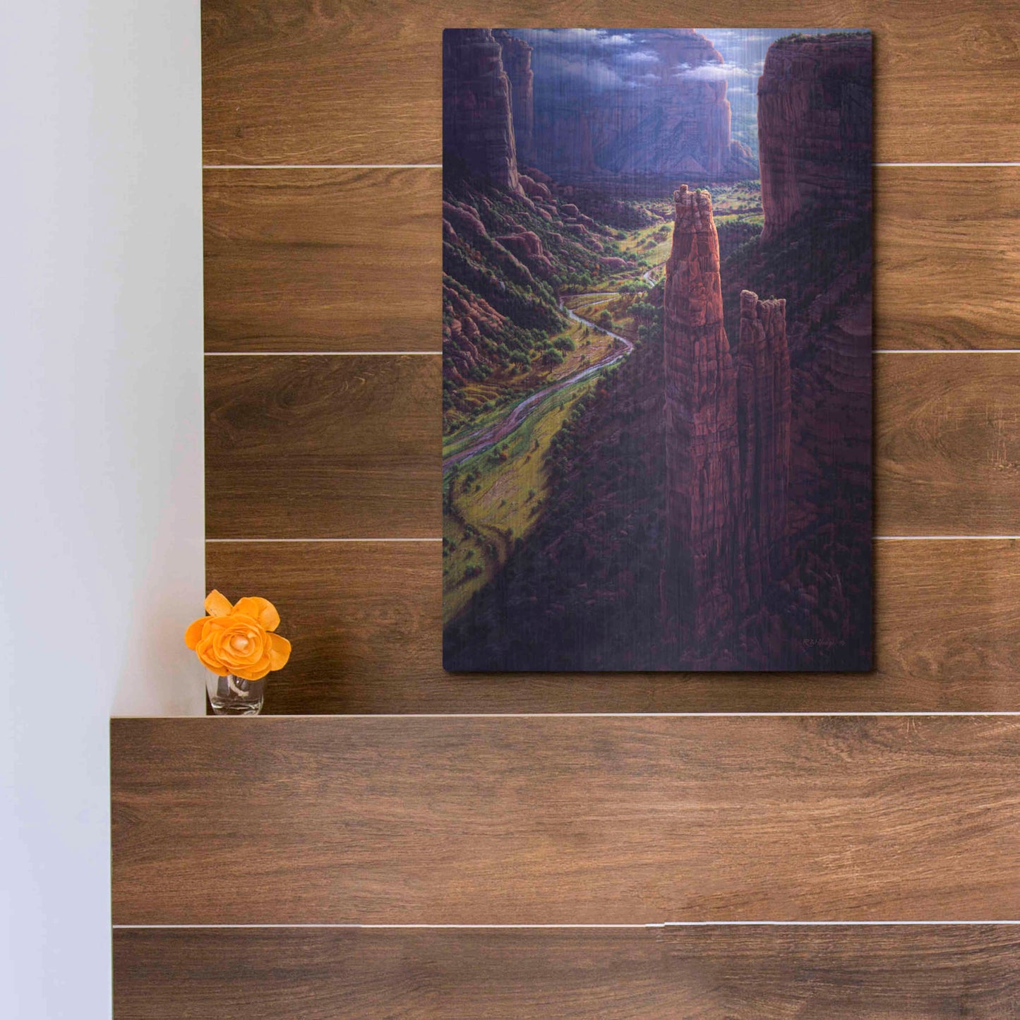 Luxe Metal Art 'Chasm Of Dreams' by R. Hed, Metal Wall Art,12x16