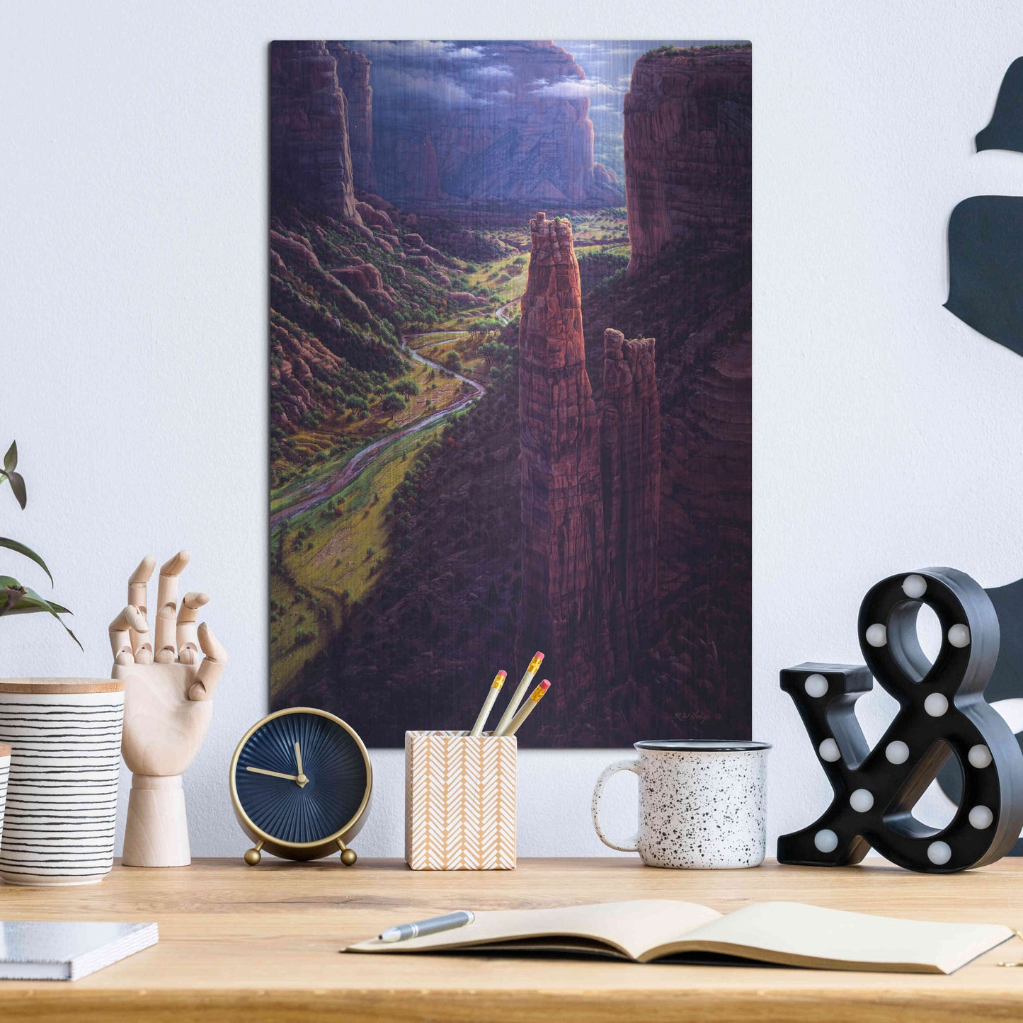 Luxe Metal Art 'Chasm Of Dreams' by R. Hed, Metal Wall Art,12x16