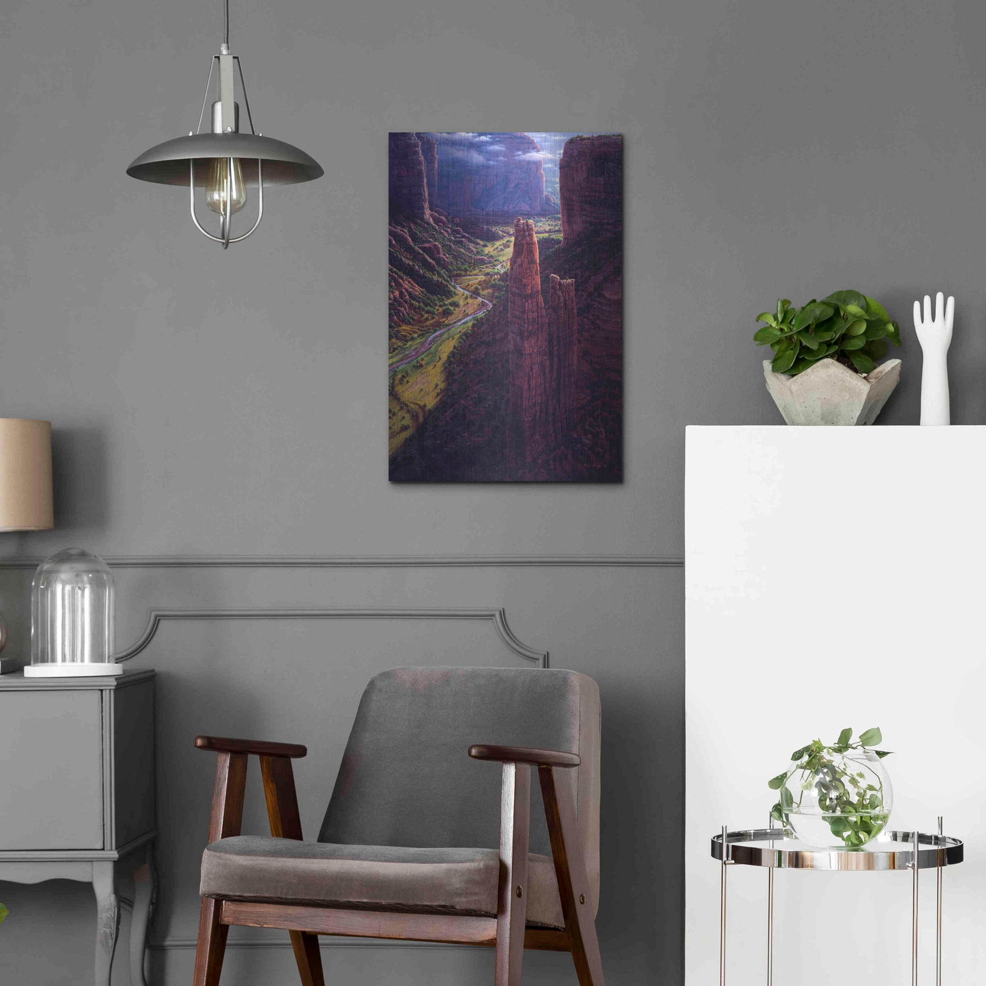 Luxe Metal Art 'Chasm Of Dreams' by R. Hed, Metal Wall Art,16x24