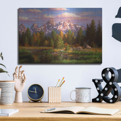 Luxe Metal Art 'Harmonious Retreat' by R. Hed, Metal Wall Art,16x12