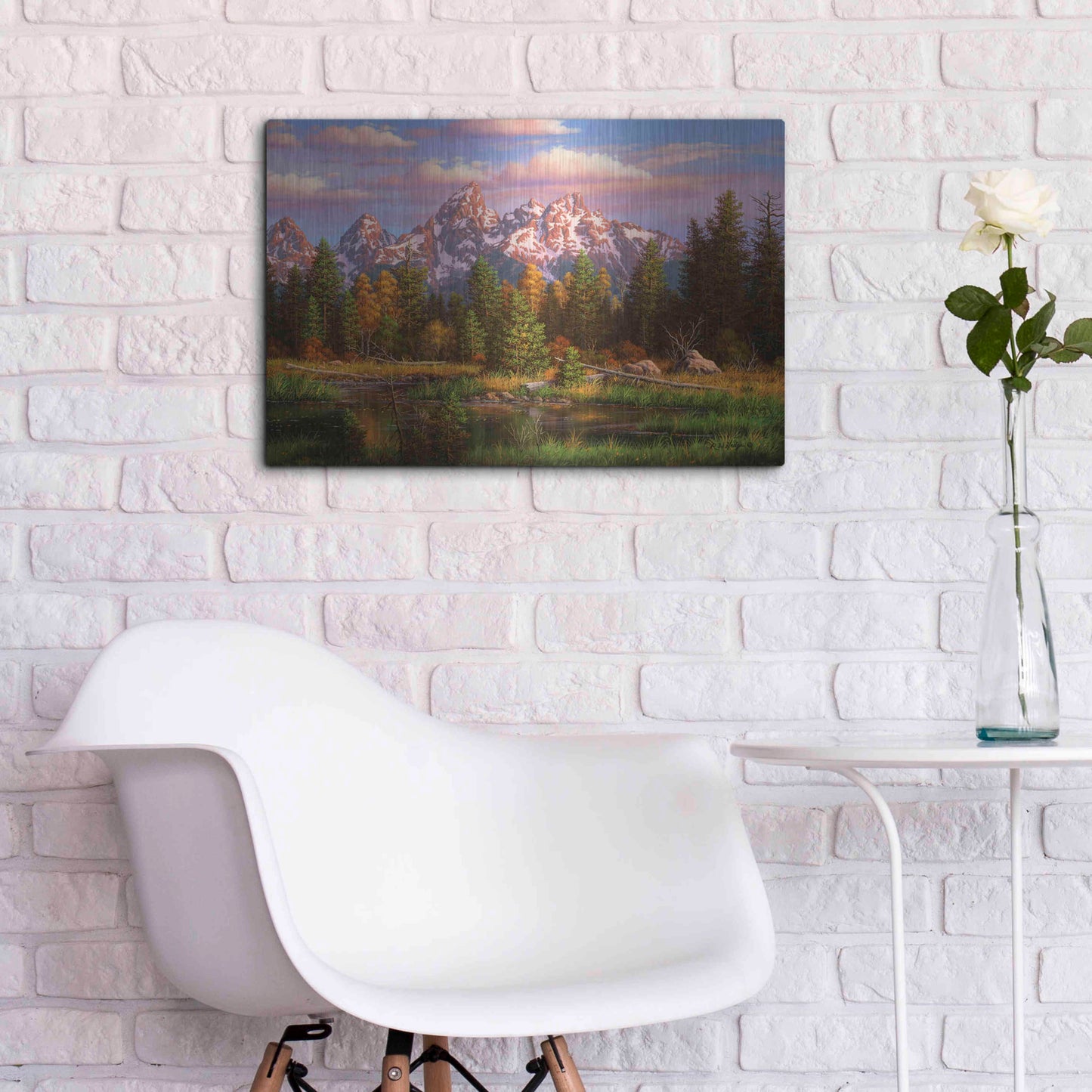 Luxe Metal Art 'Harmonious Retreat' by R. Hed, Metal Wall Art,24x16