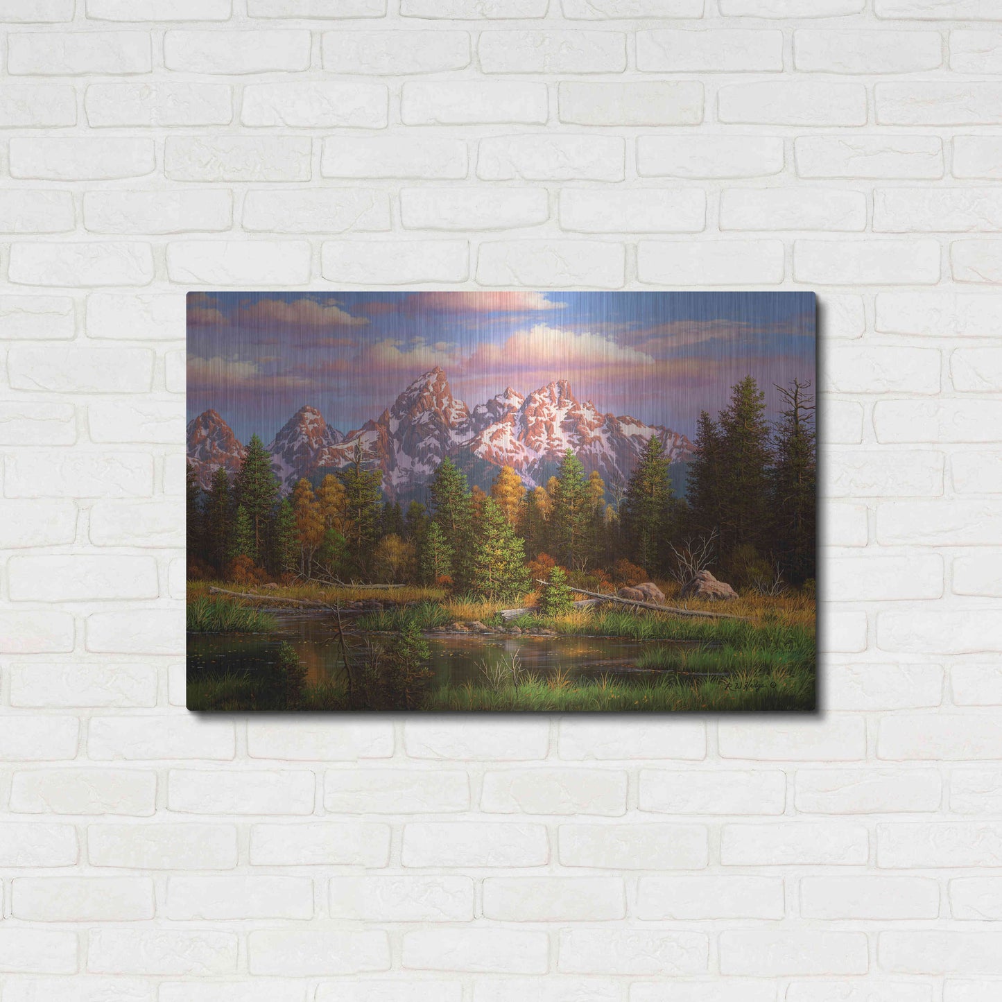 Luxe Metal Art 'Harmonious Retreat' by R. Hed, Metal Wall Art,36x24