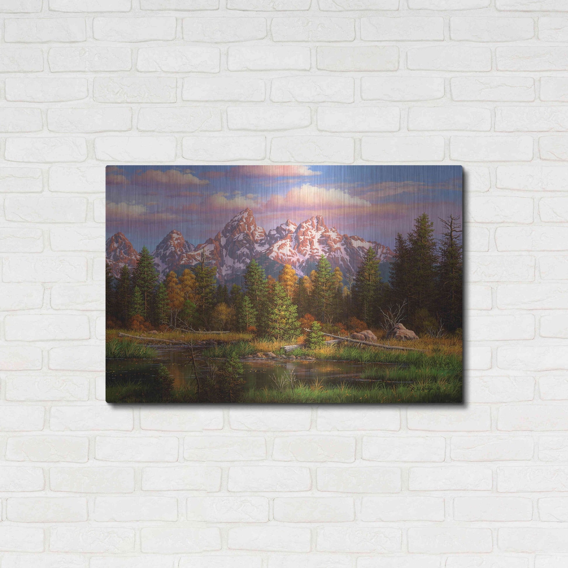 Luxe Metal Art 'Harmonious Retreat' by R. Hed, Metal Wall Art,36x24