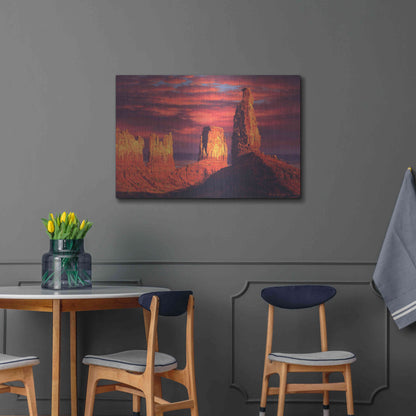 Luxe Metal Art 'Fiery Castles' by R. Hed, Metal Wall Art,36x24