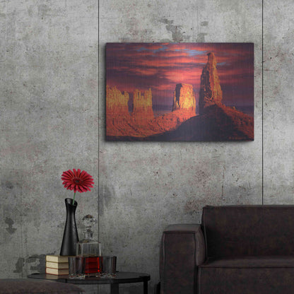 Luxe Metal Art 'Fiery Castles' by R. Hed, Metal Wall Art,36x24
