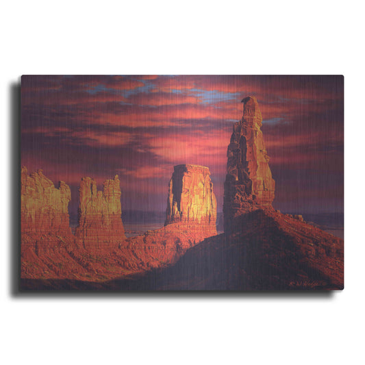 Luxe Metal Art 'Fiery Castles' by R. Hed, Metal Wall Art