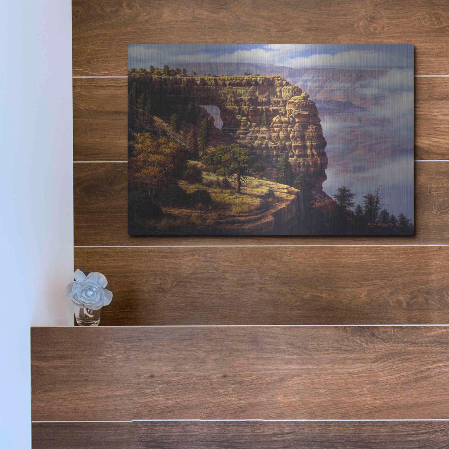 Luxe Metal Art 'Angel's Window' by R. Hed, Metal Wall Art,16x12