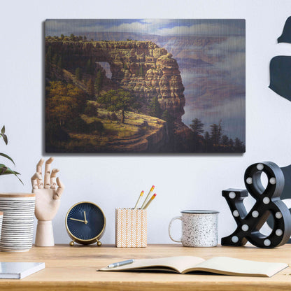 Luxe Metal Art 'Angel's Window' by R. Hed, Metal Wall Art,16x12