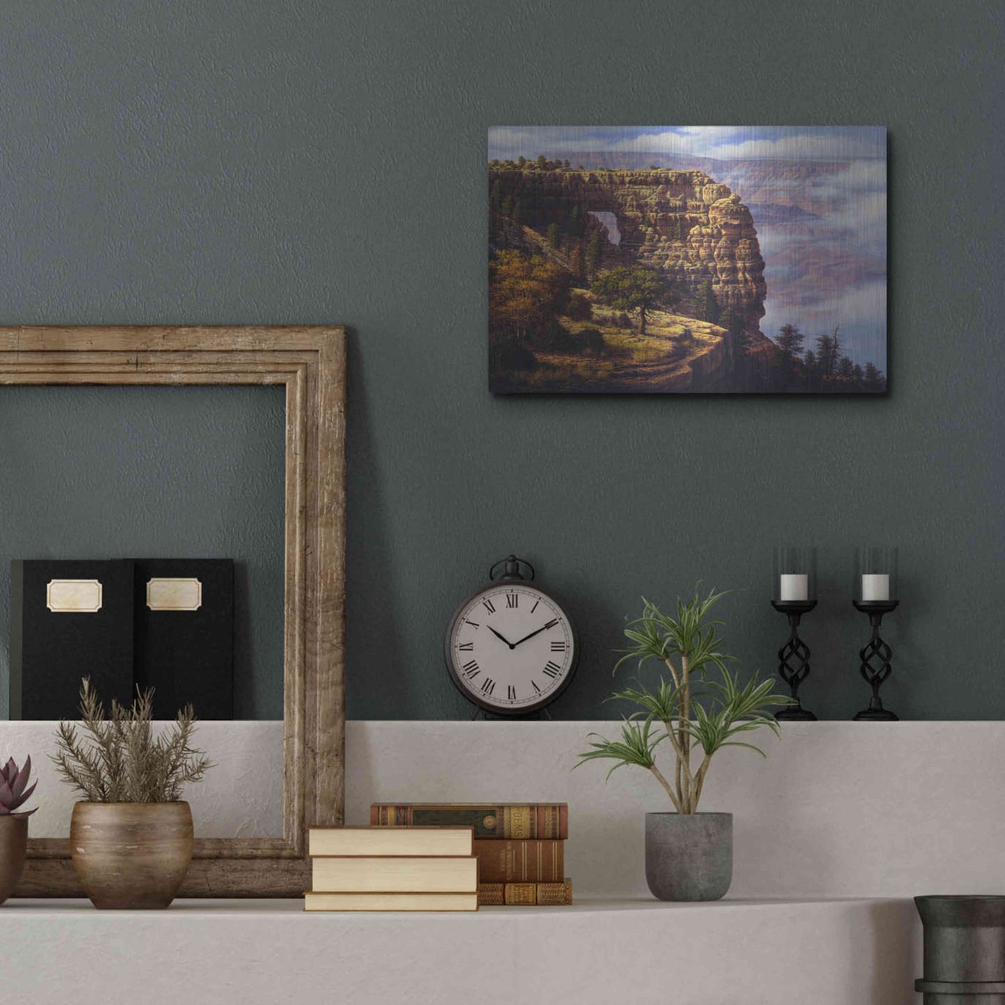 Luxe Metal Art 'Angel's Window' by R. Hed, Metal Wall Art,16x12