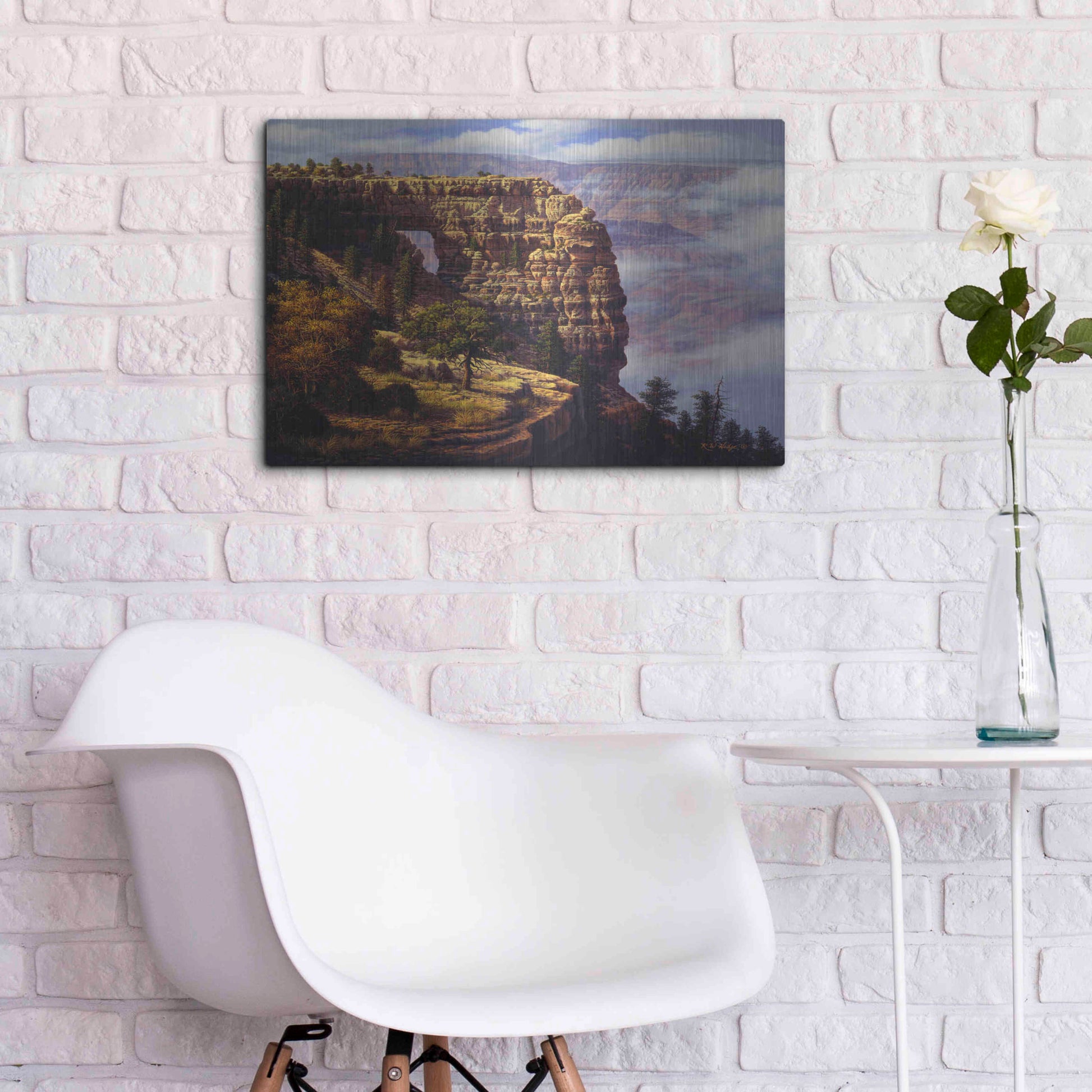 Luxe Metal Art 'Angel's Window' by R. Hed, Metal Wall Art,24x16