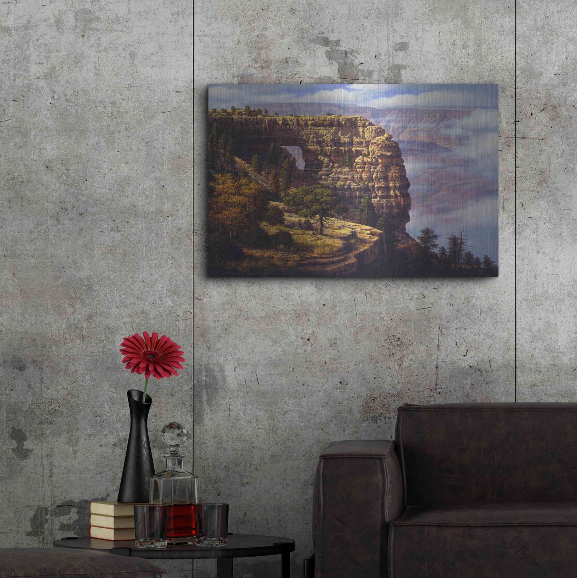 Luxe Metal Art 'Angel's Window' by R. Hed, Metal Wall Art,36x24