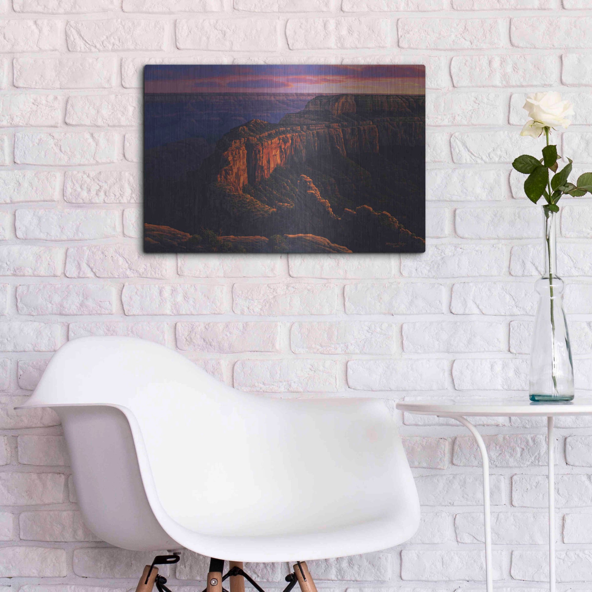 Luxe Metal Art 'Fleeting Embers' by R. Hed, Metal Wall Art,24x16