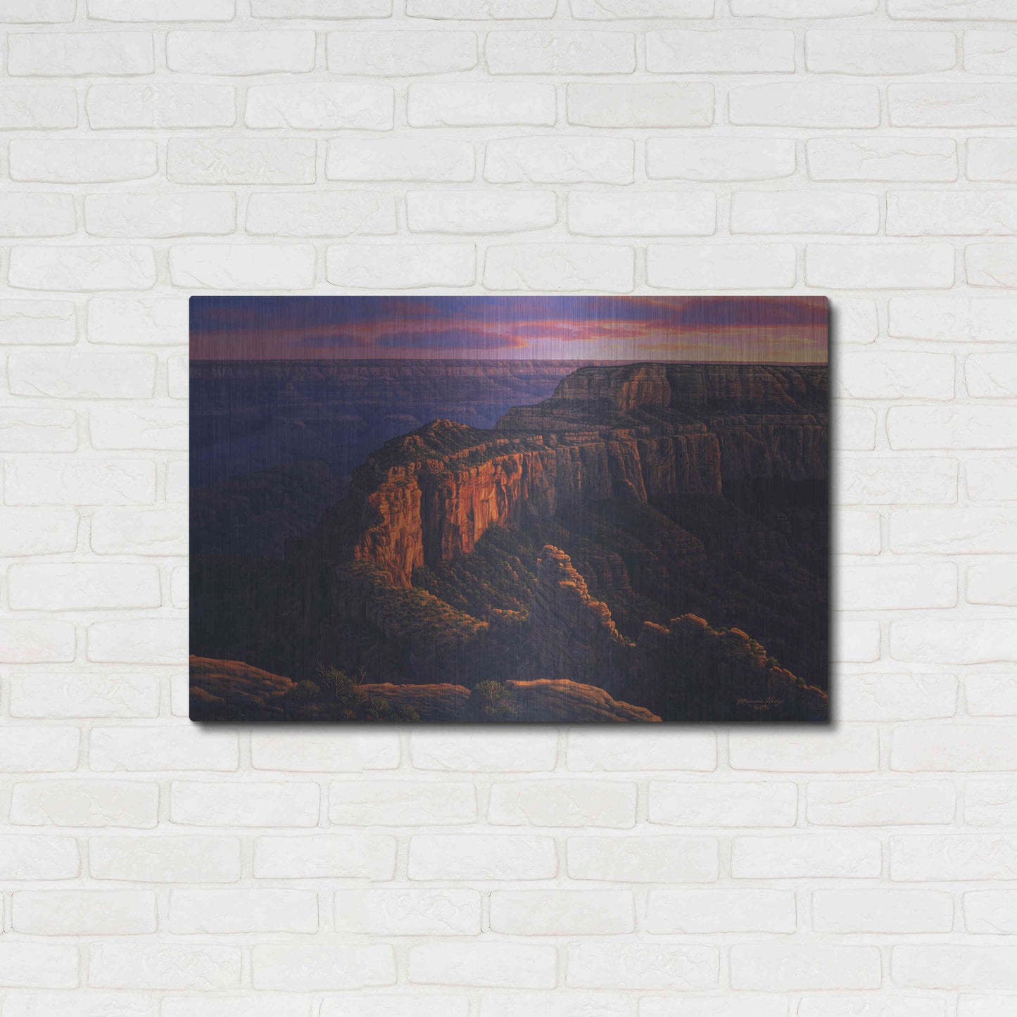 Luxe Metal Art 'Fleeting Embers' by R. Hed, Metal Wall Art,36x24