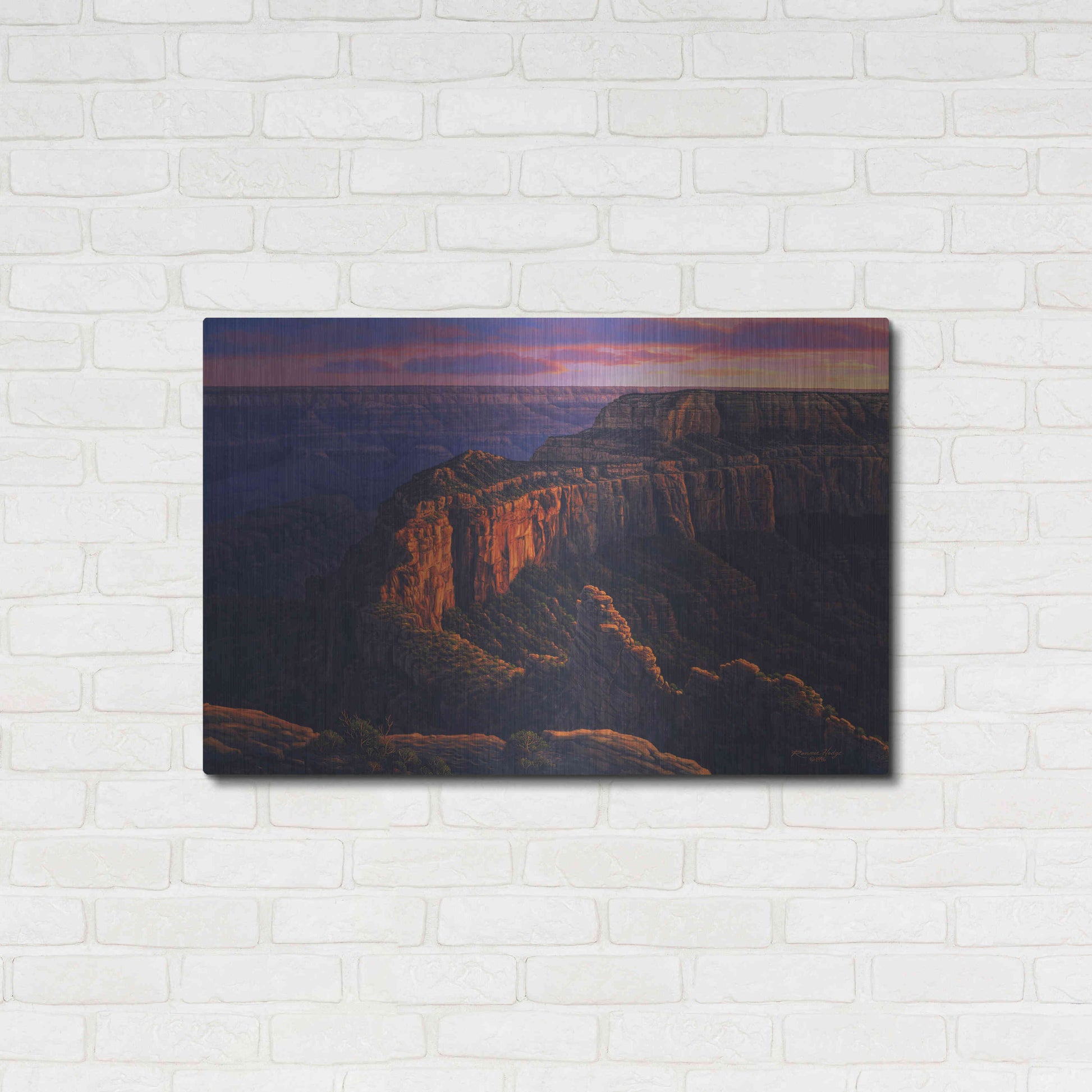 Luxe Metal Art 'Fleeting Embers' by R. Hed, Metal Wall Art,36x24