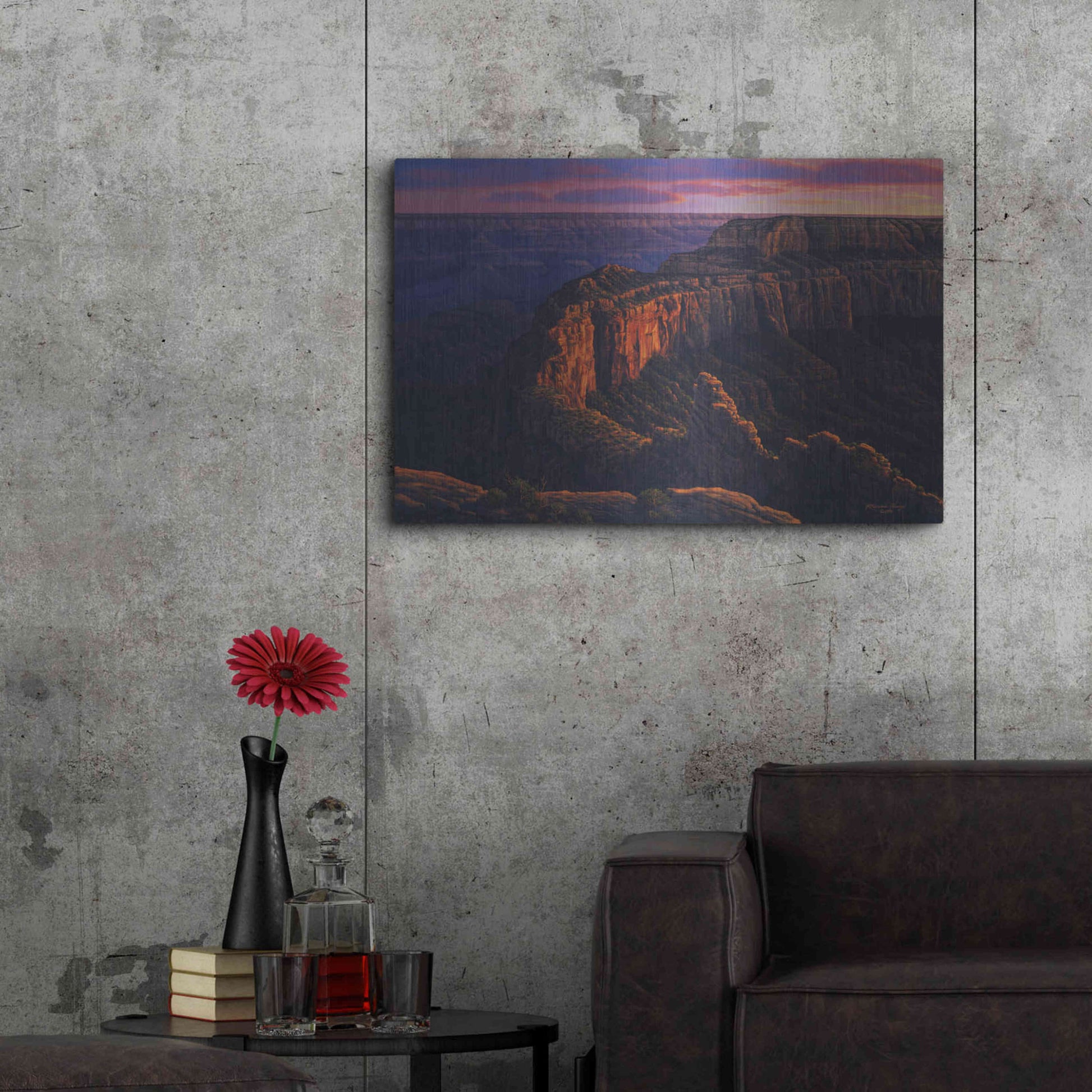 Luxe Metal Art 'Fleeting Embers' by R. Hed, Metal Wall Art,36x24