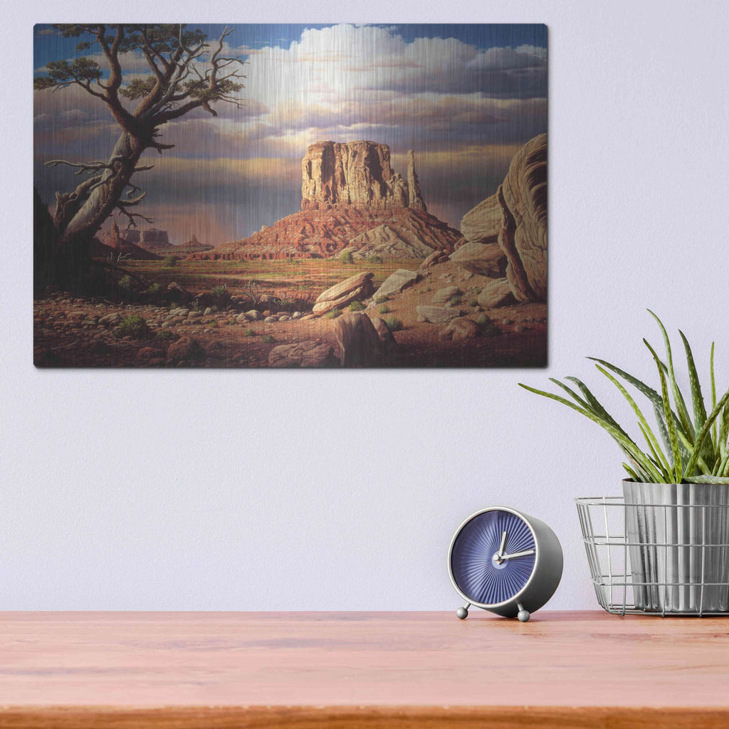 Luxe Metal Art 'Home To The Sun' by R. Hed, Metal Wall Art,16x12