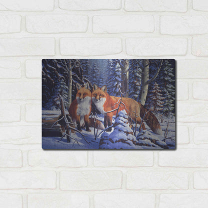 Luxe Metal Art 'Touch of Red' by R. Hed, Metal Wall Art,16x12