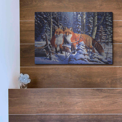 Luxe Metal Art 'Touch of Red' by R. Hed, Metal Wall Art,16x12