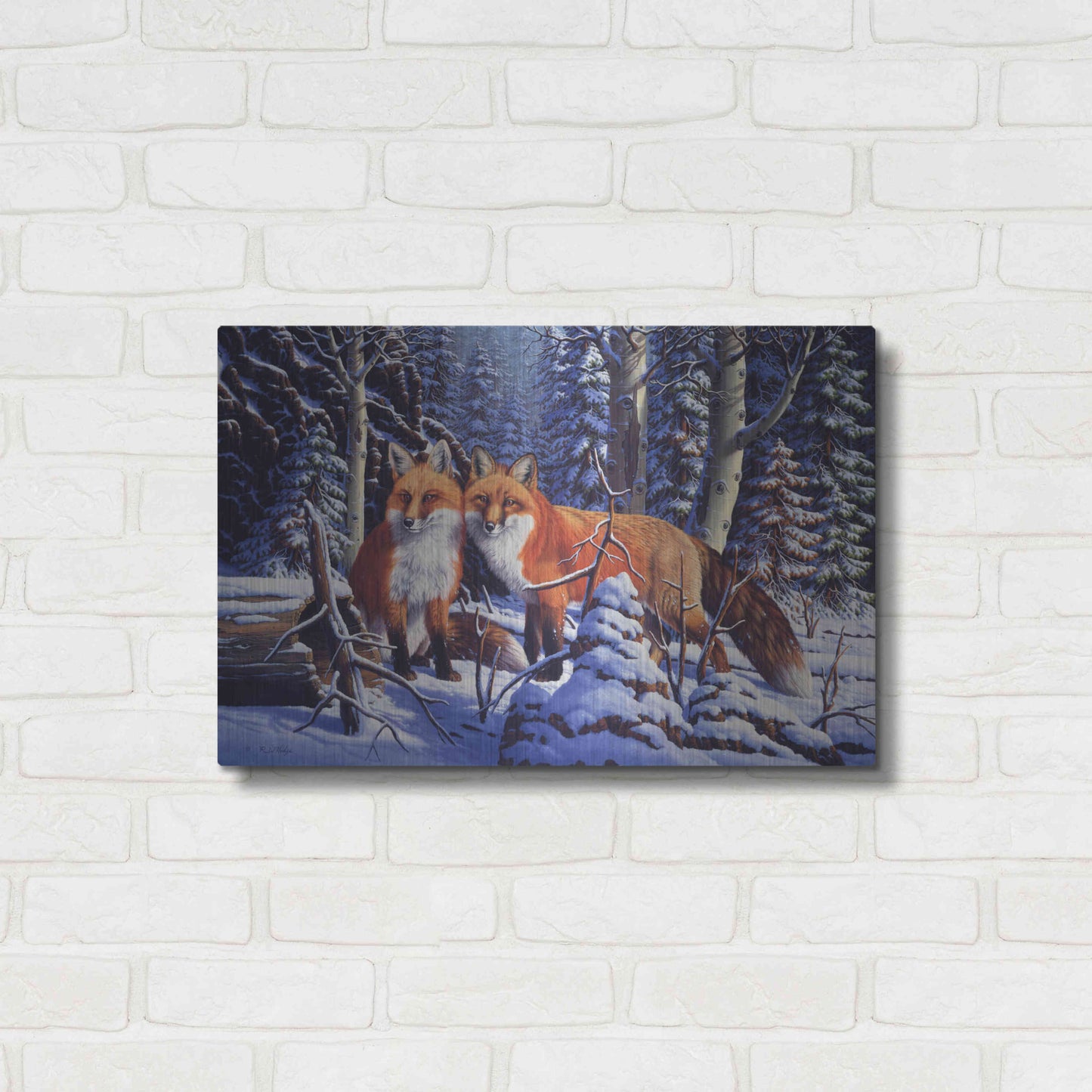 Luxe Metal Art 'Touch of Red' by R. Hed, Metal Wall Art,24x16