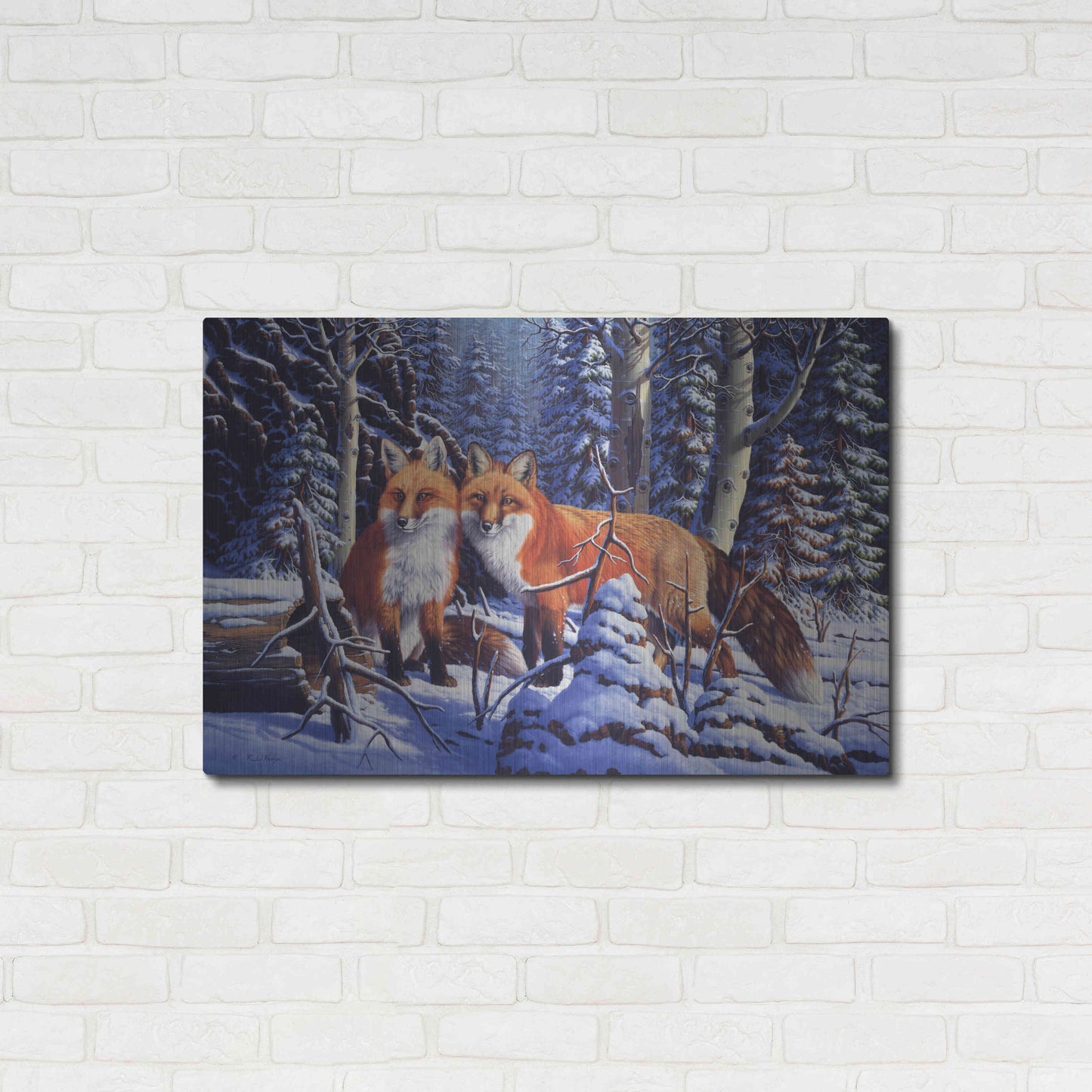 Luxe Metal Art 'Touch of Red' by R. Hed, Metal Wall Art,36x24