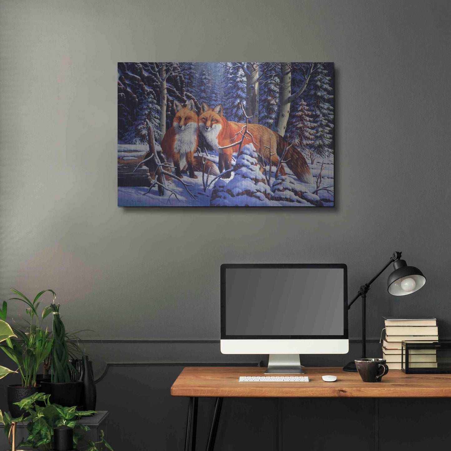 Luxe Metal Art 'Touch of Red' by R. Hed, Metal Wall Art,36x24