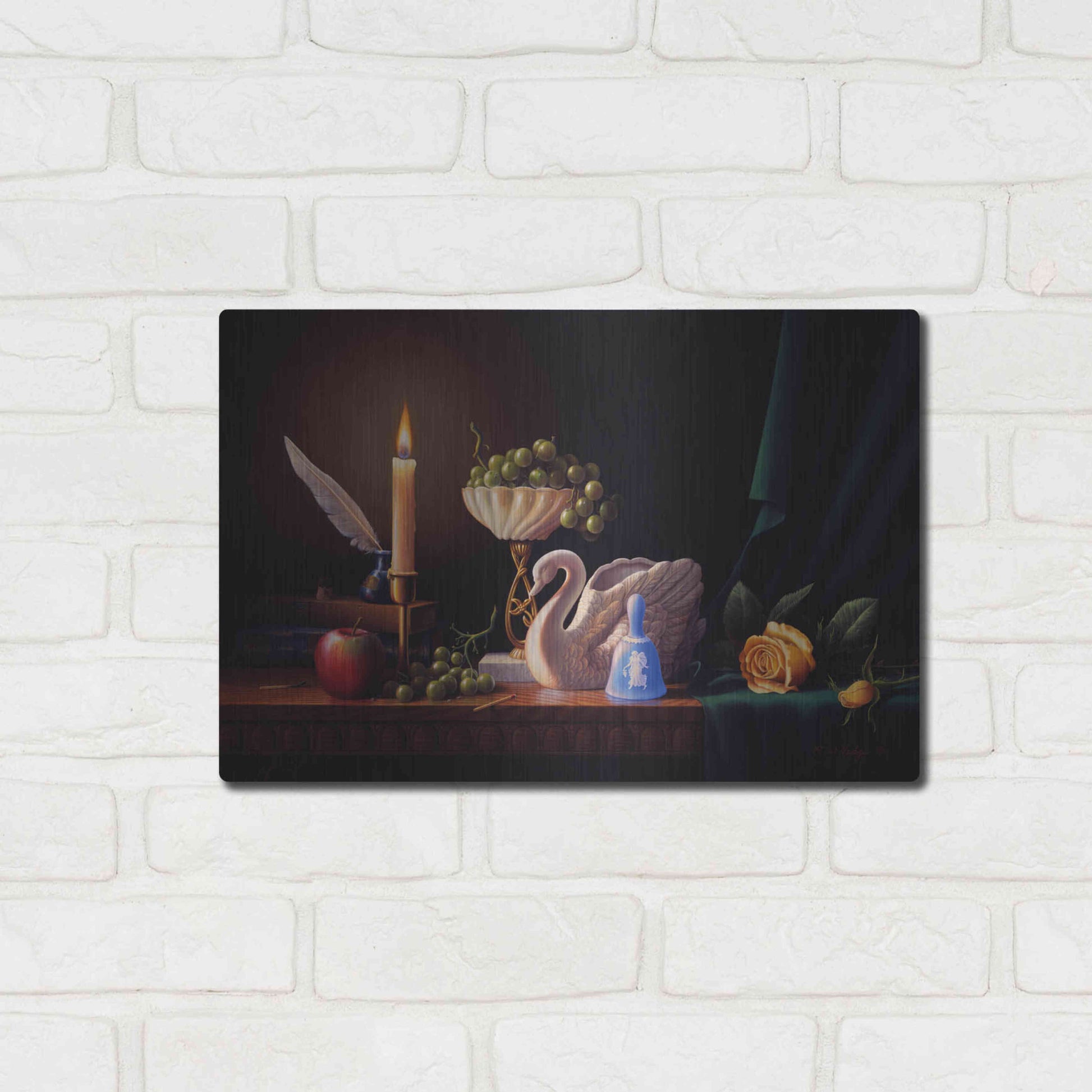 Luxe Metal Art 'Silent Grace' by R. Hed, Metal Wall Art,16x12