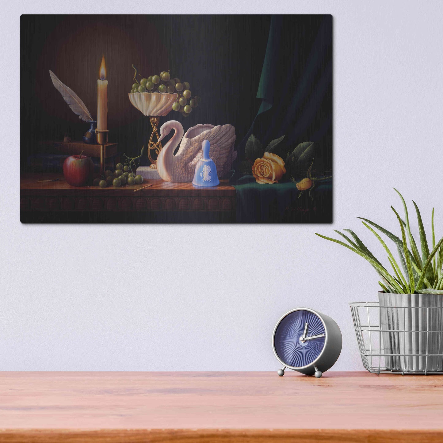 Luxe Metal Art 'Silent Grace' by R. Hed, Metal Wall Art,16x12