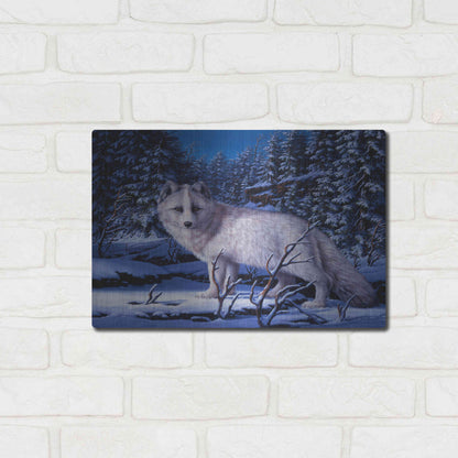 Luxe Metal Art 'Blue Northern' by R. Hed, Metal Wall Art,16x12