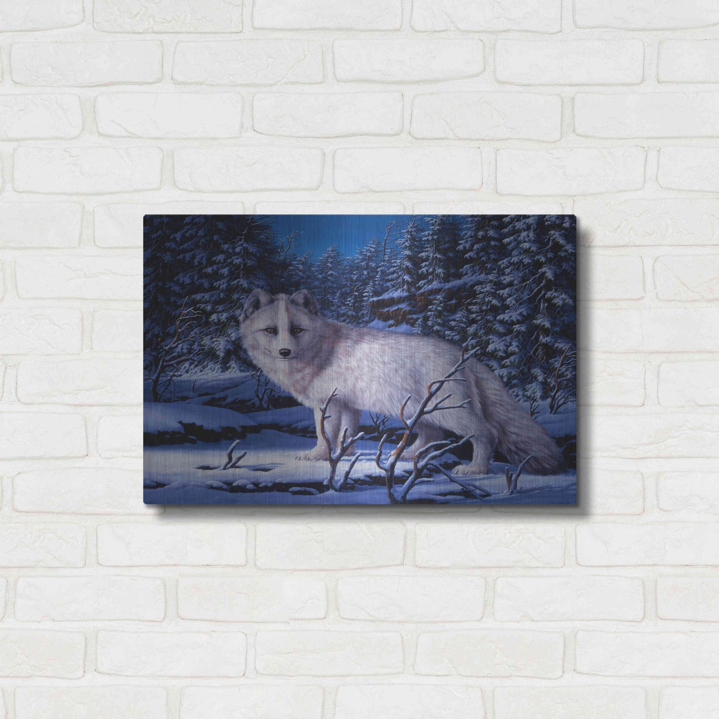 Luxe Metal Art 'Blue Northern' by R. Hed, Metal Wall Art,24x16