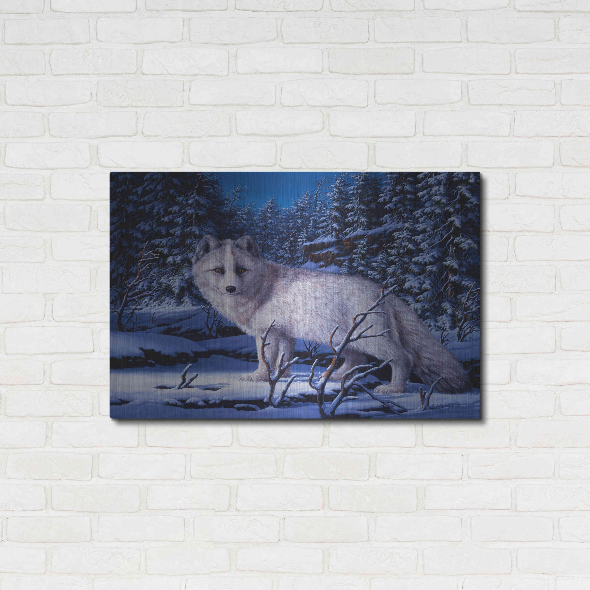 Luxe Metal Art 'Blue Northern' by R. Hed, Metal Wall Art,36x24