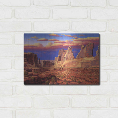 Luxe Metal Art 'Blue Horizon' by R. Hed, Metal Wall Art,16x12