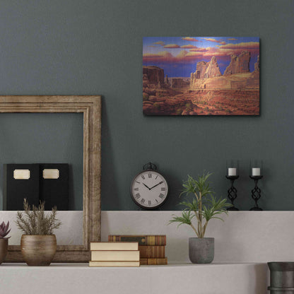 Luxe Metal Art 'Blue Horizon' by R. Hed, Metal Wall Art,16x12