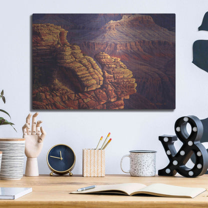 Luxe Metal Art 'Lofty Ledges' by R. Hed, Metal Wall Art,16x12