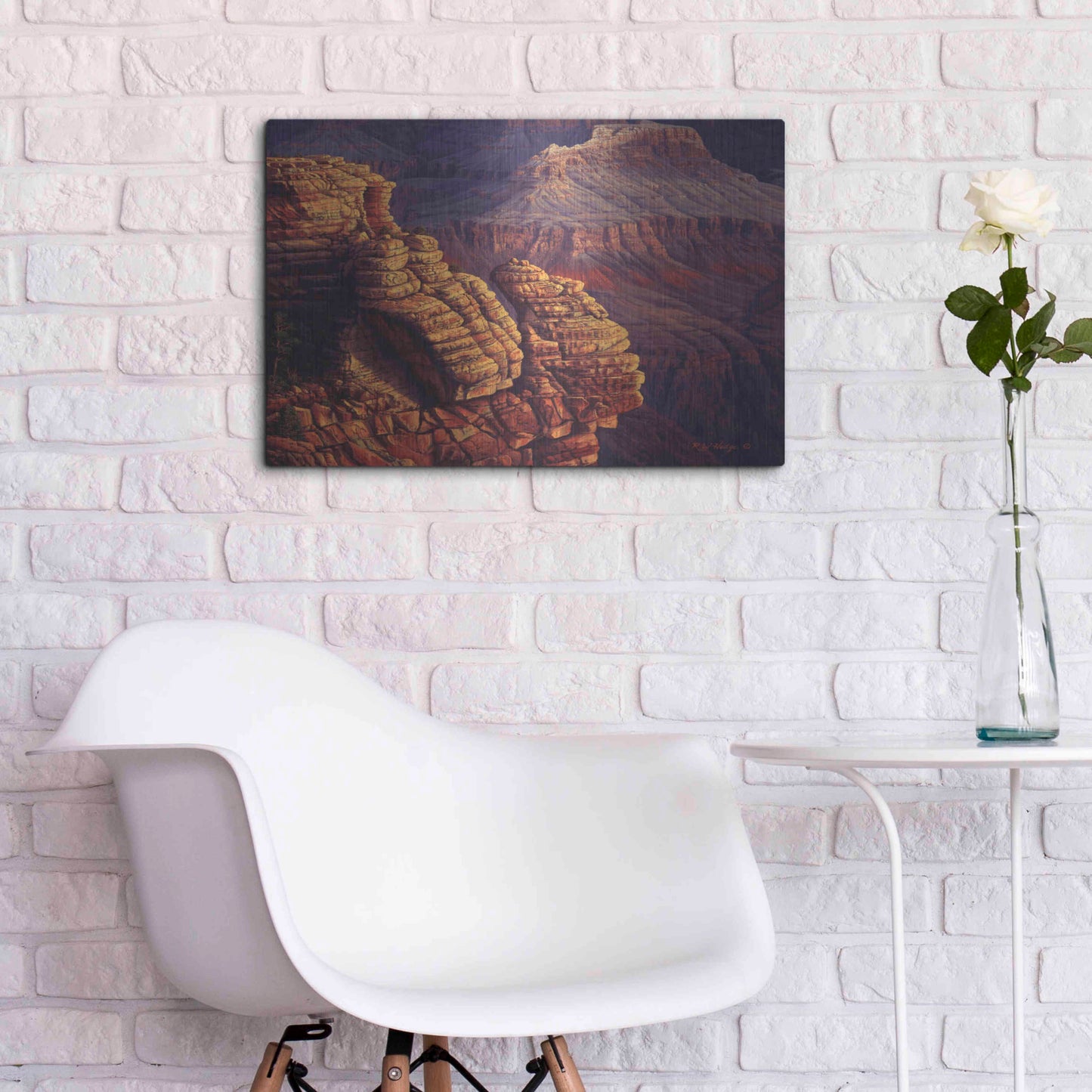 Luxe Metal Art 'Lofty Ledges' by R. Hed, Metal Wall Art,24x16