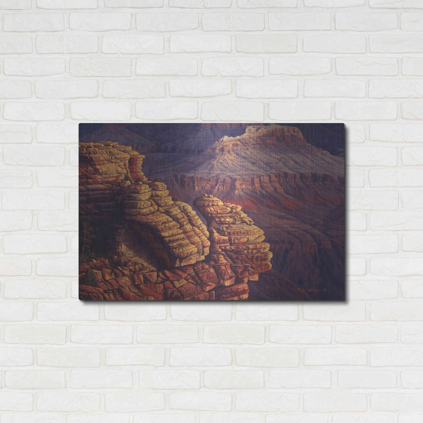 Luxe Metal Art 'Lofty Ledges' by R. Hed, Metal Wall Art,36x24