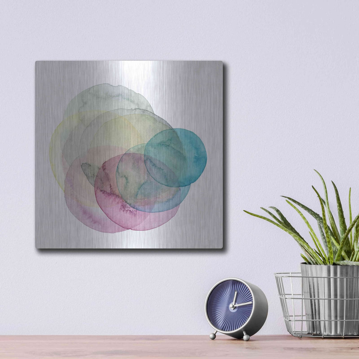 'Evolving Planets II' by Grace Popp – Metal Wall Art, 12x12 room view