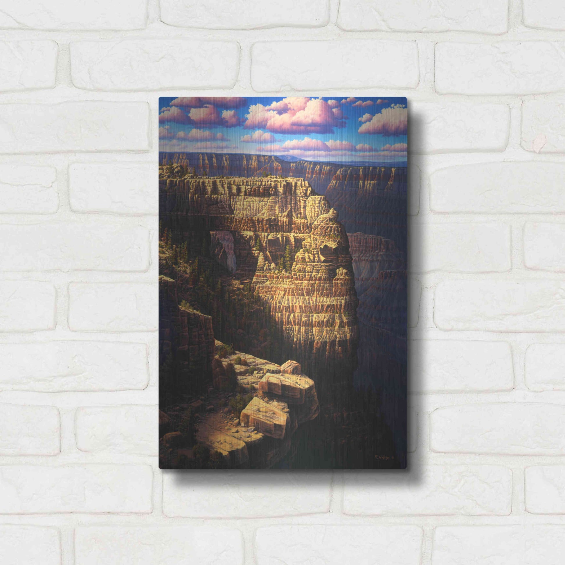 Luxe Metal Art 'Heaven And Earth' by R. Hed, Metal Wall Art,12x16