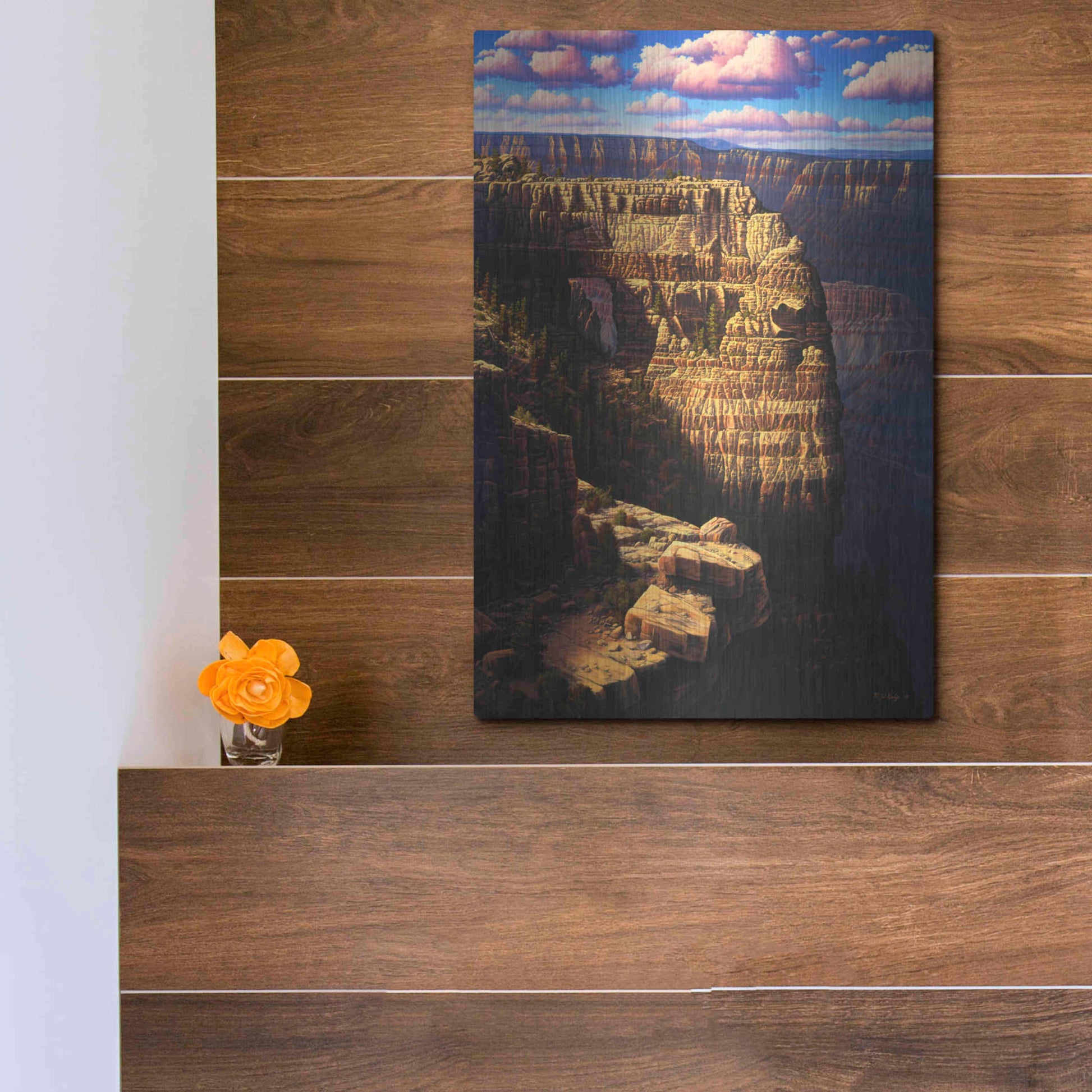 Luxe Metal Art 'Heaven And Earth' by R. Hed, Metal Wall Art,12x16