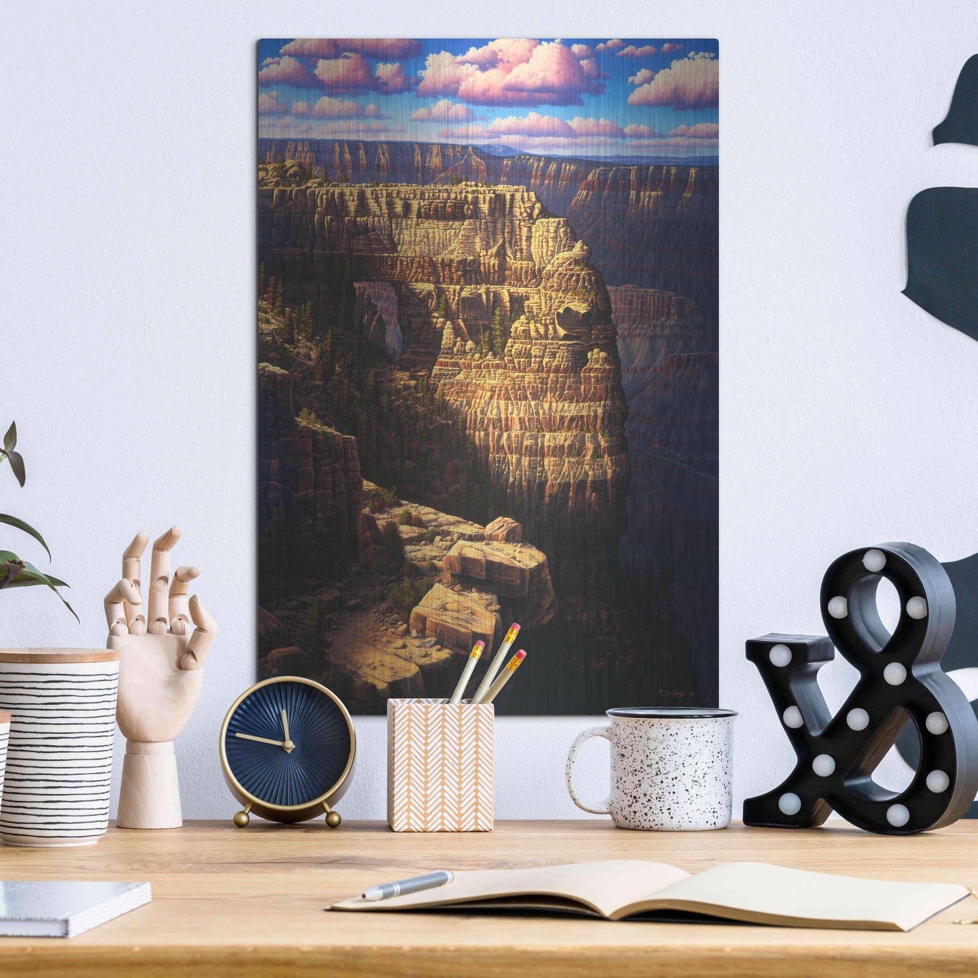 Luxe Metal Art 'Heaven And Earth' by R. Hed, Metal Wall Art,12x16