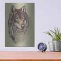 'Wolf and Feathers' by Rachel Caldwell – Metal Wall Art, 12x16 room view