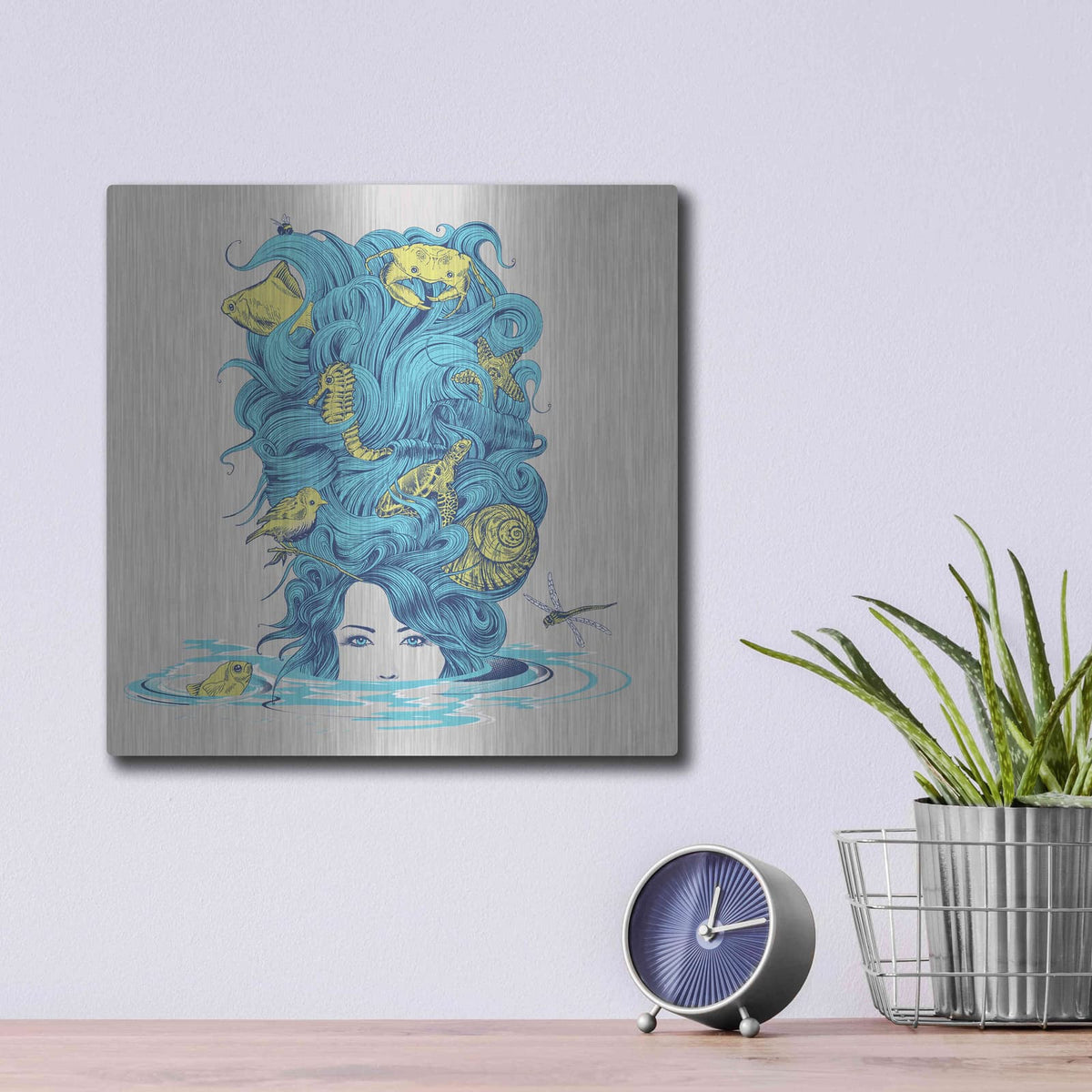 'The Ocean Queen' by Rachel Caldwell – Metal Wall Art, 12x12 room view